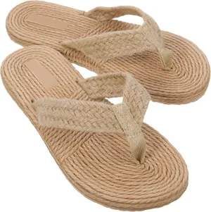 1Pair Imitation Straw Woven Slippers for Women Stylish Beach Shoes with Comfortable Flat Design for Seaside Shopping and Vacation Durable Sandals with Arch Support