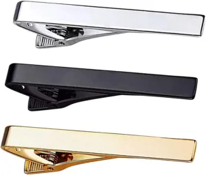 3Pcs Men Tie Clips Wedding Necktie Bar Clips for Formal Business Attire Accessories for Regular Ties