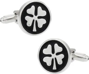 4 Leaf Clover Cufflinks St. Patrick's Day with Presentation Gift Box