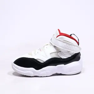 Air Jordan Jumpman Two Trey Sport Shoes Leather White Color For Kids