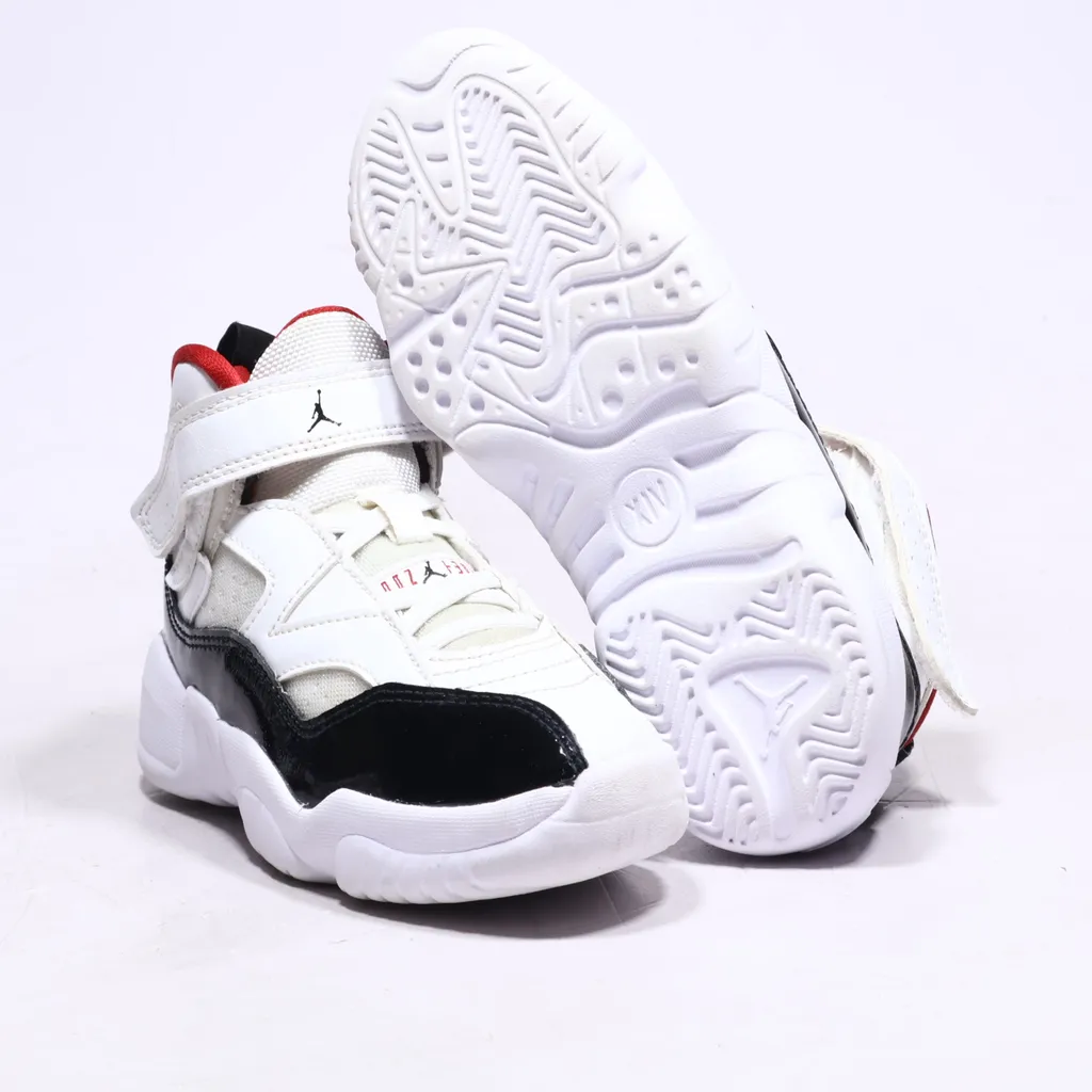 Air Jordan Jumpman Two Trey Sport Shoes Leather White Color For Kids