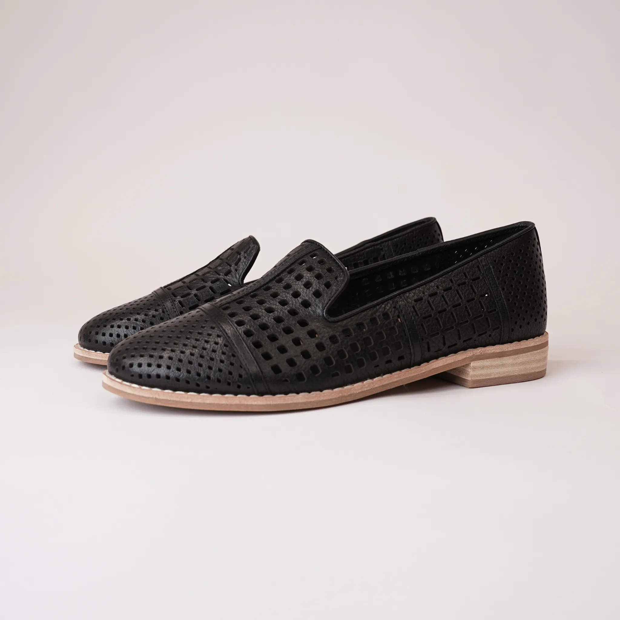 Alycia Black Leather Loafers
