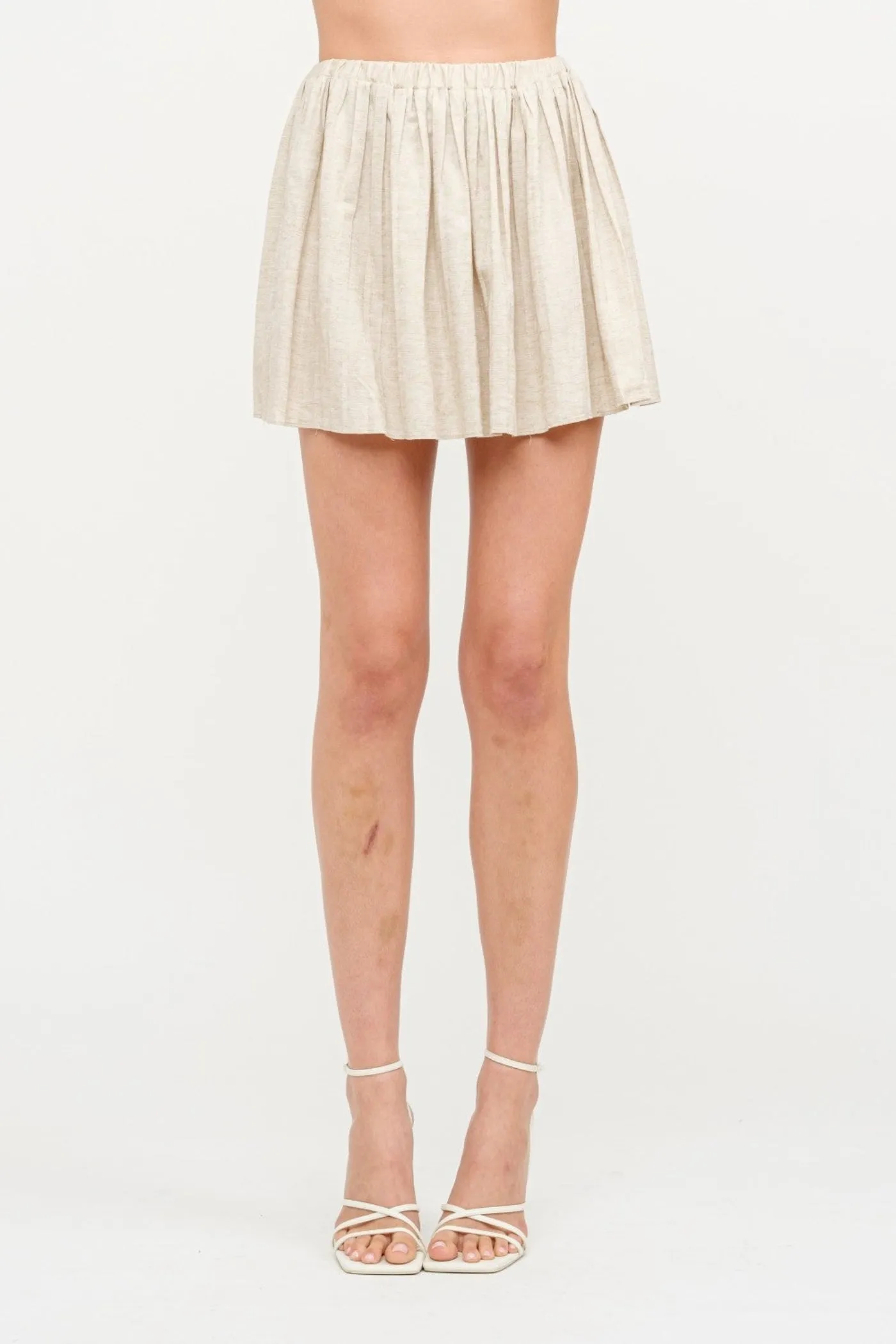 ARIA LINEN PLEATED SKIRT