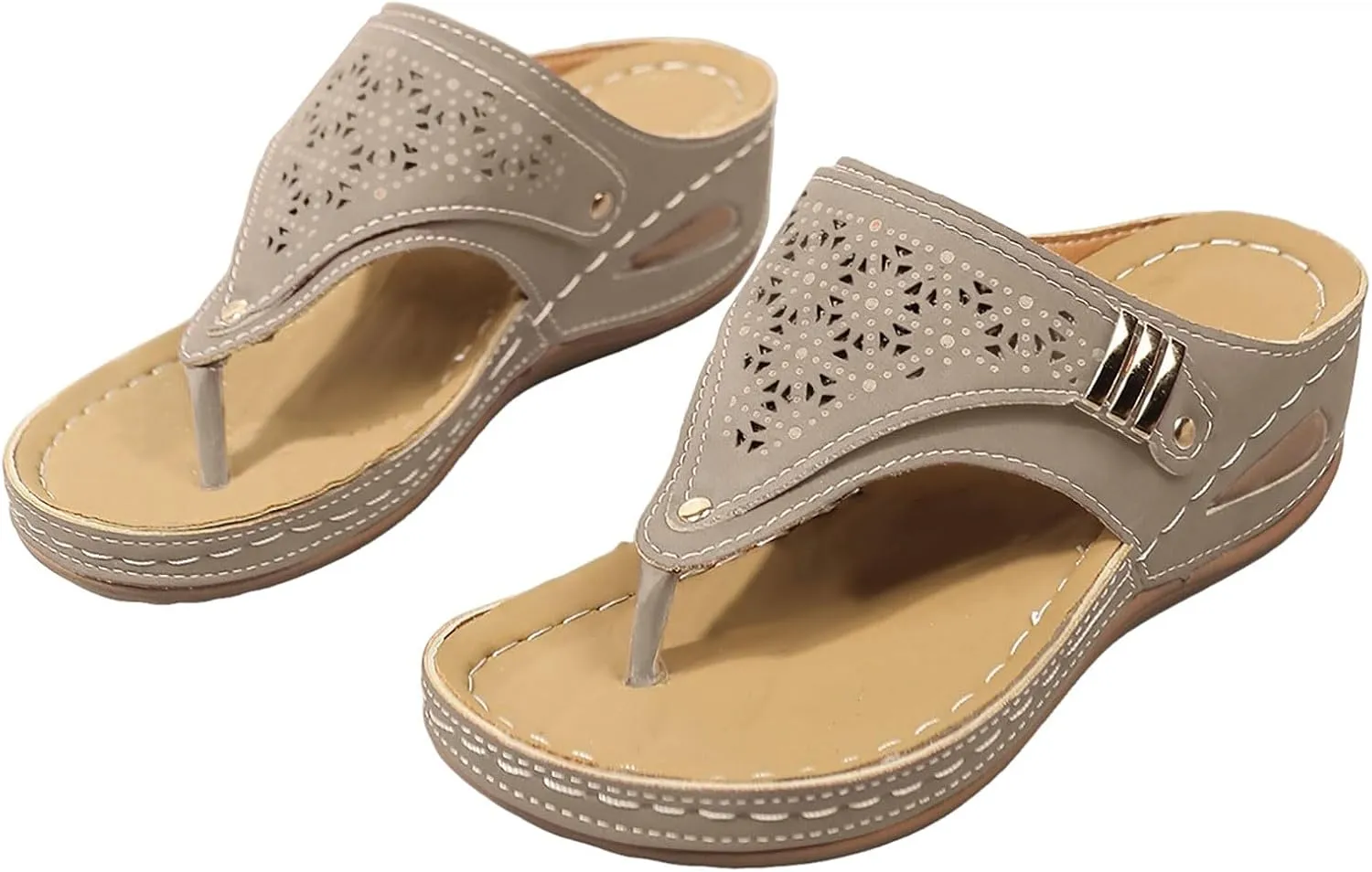 Avylays Orthopedic Sandals, Breathable Mesh Hollow Sports Sandals, Sandals for Women 2025 Flip Flops Wedge Sandals
