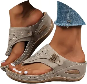 Avylays Orthopedic Sandals, Breathable Mesh Hollow Sports Sandals, Sandals for Women 2025 Flip Flops Wedge Sandals
