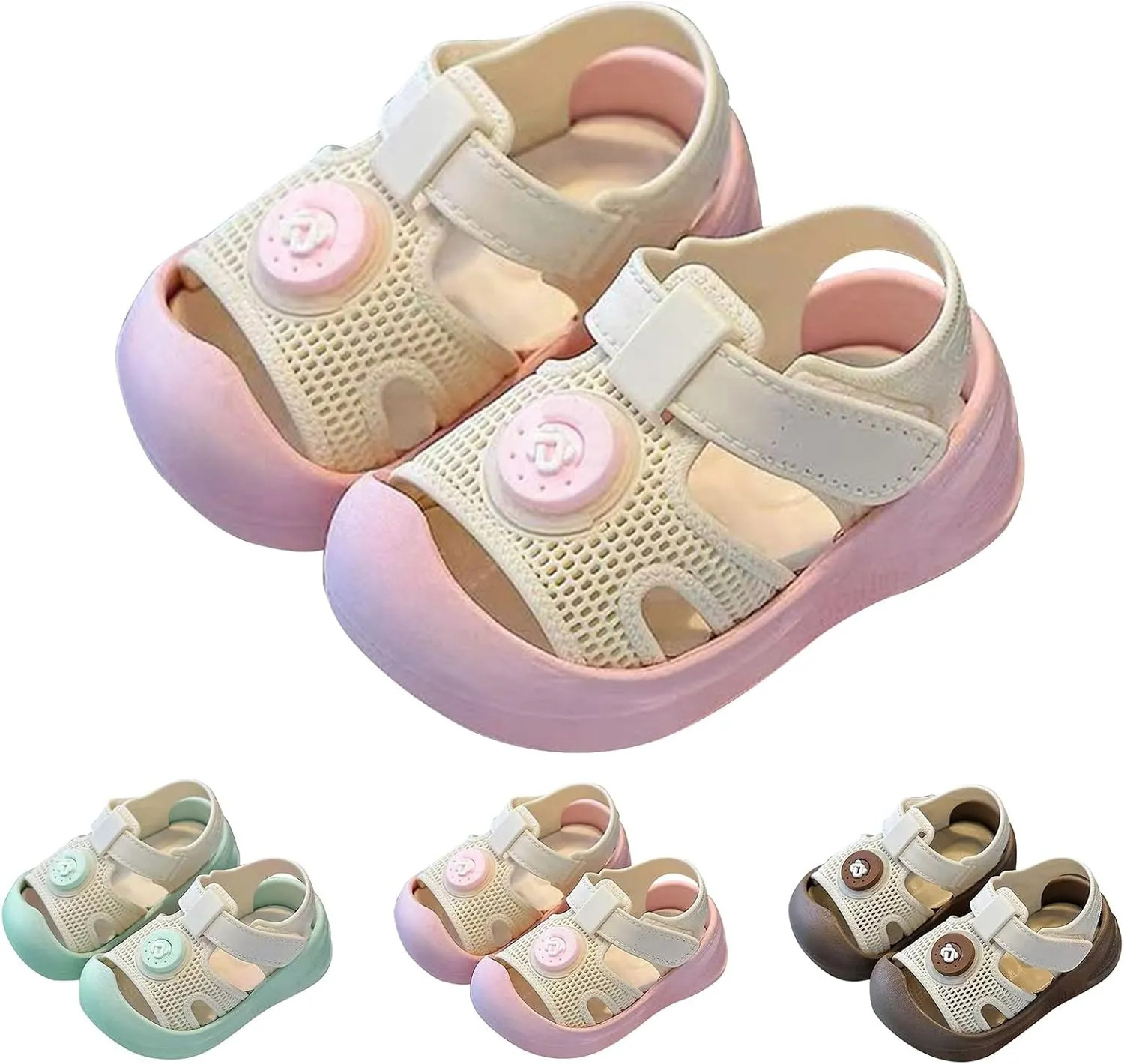 Baby Girls Boys Sandals Cute Animal Non-slip Flats Close Toe Water Shoes Infant Comfortable Summer Beach Youth Slides