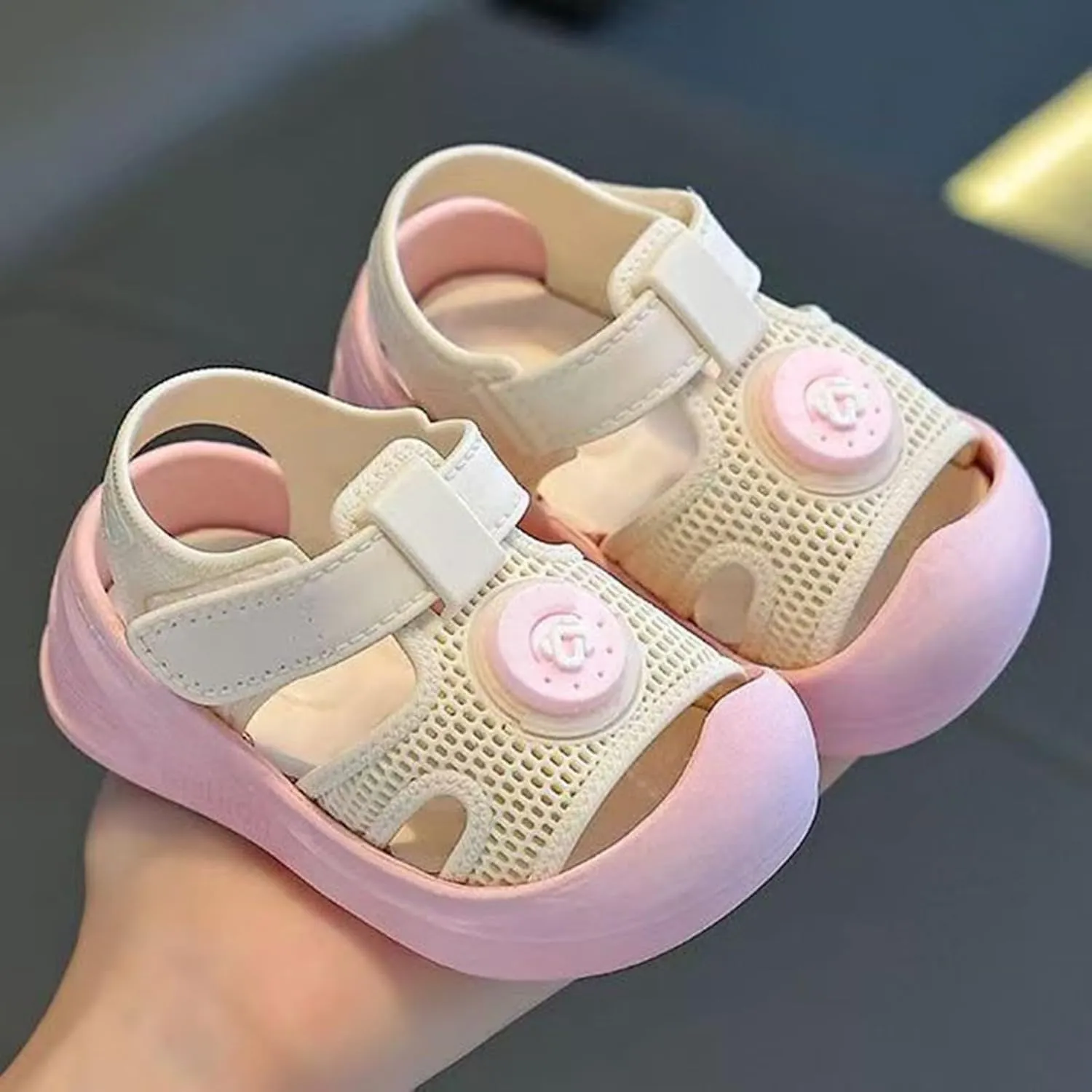 Baby Girls Boys Sandals Cute Animal Non-slip Flats Close Toe Water Shoes Infant Comfortable Summer Beach Youth Slides