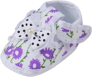 Baby Girls Learning To Walk Sandals Floral Print Cute Bow Non-slip Flats Sandals Infant Soft First Single Shoes