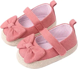 Baby Girls Sandals Cute Bow Knot Non Slip Flats Close Toe Mary Jane Shoes Infant Soft Casual Outdoor Sole Sandals