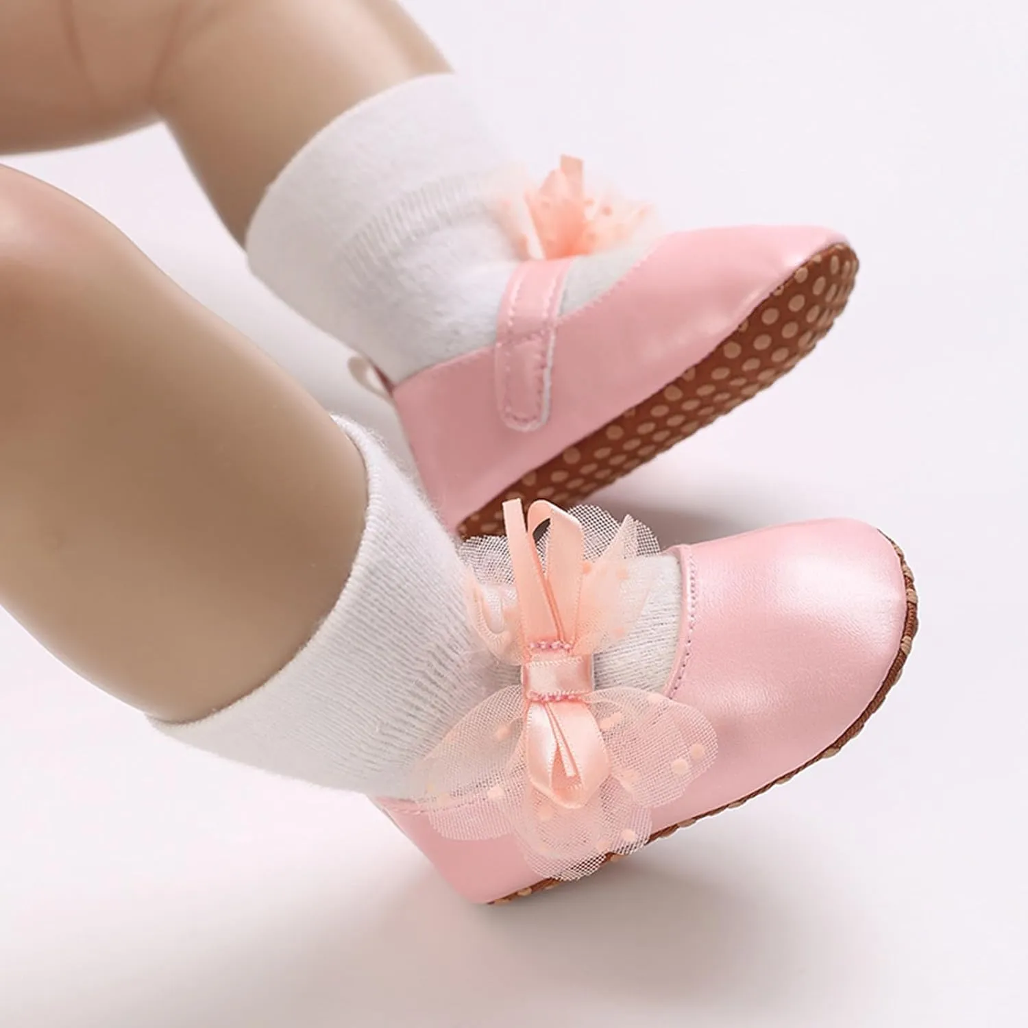 Baby Girls Sandals Cute Lace Bow Knot Flats Princess Wedding Mary Jane Shoes Infant Soft Casual Sole Dress Sandals