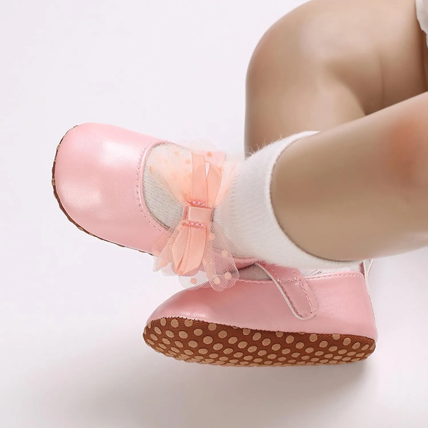 Baby Girls Sandals Cute Lace Bow Knot Flats Princess Wedding Mary Jane Shoes Infant Soft Casual Sole Dress Sandals