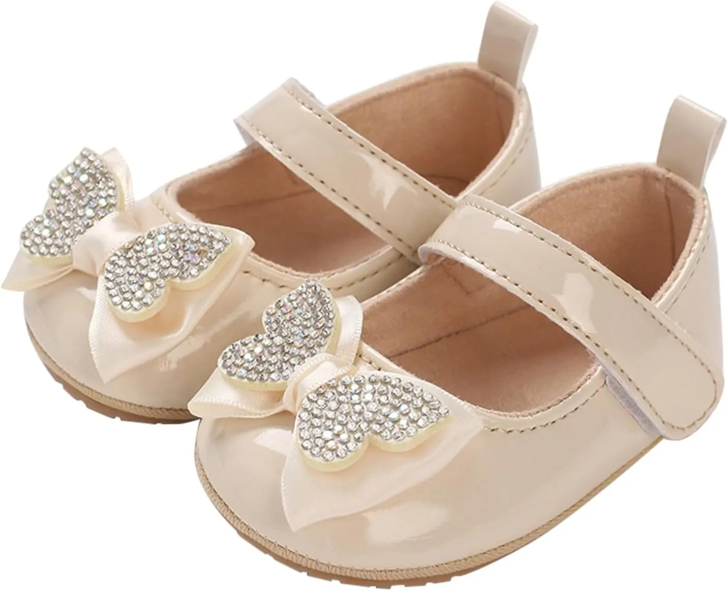 Baby Girls Sandals Cute Sequins Bow Knot Adjusted Strap Mary Jane Flats Shoes Infant Soft Princess Wedding Sandals