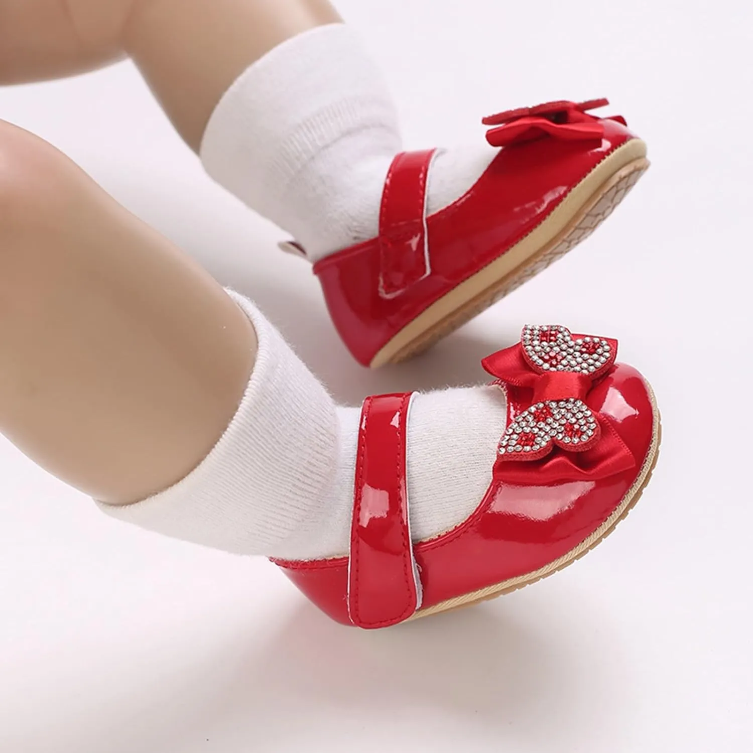 Baby Girls Sandals Cute Sequins Bow Knot Adjusted Strap Mary Jane Flats Shoes Infant Soft Princess Wedding Sandals