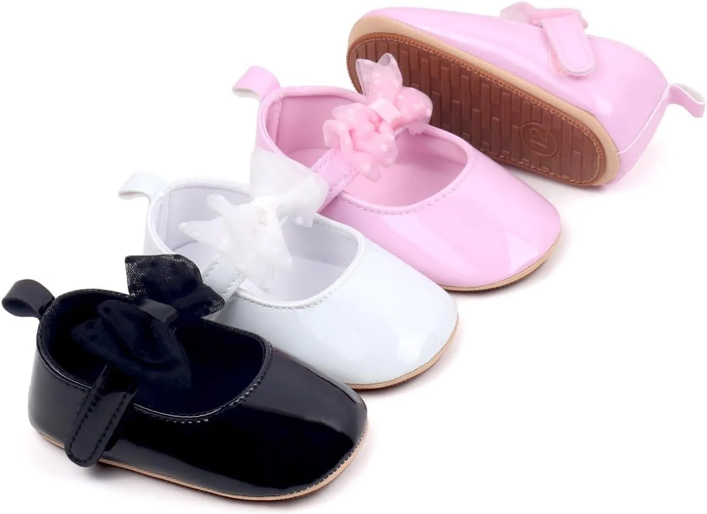 Baby Girls Sandals Lace Bowknot Adjusted Strap Mary Jane Flats Shoes Newborn Cute Soft Wedding Princess Sandals