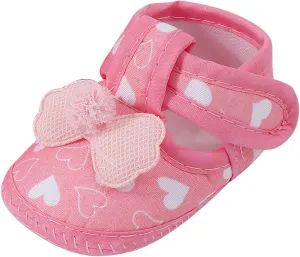 Baby Girls Sandals Non Slip Cute Love Print Bow Flats Sandals Infant Summer Soft First Walking Single Shoes