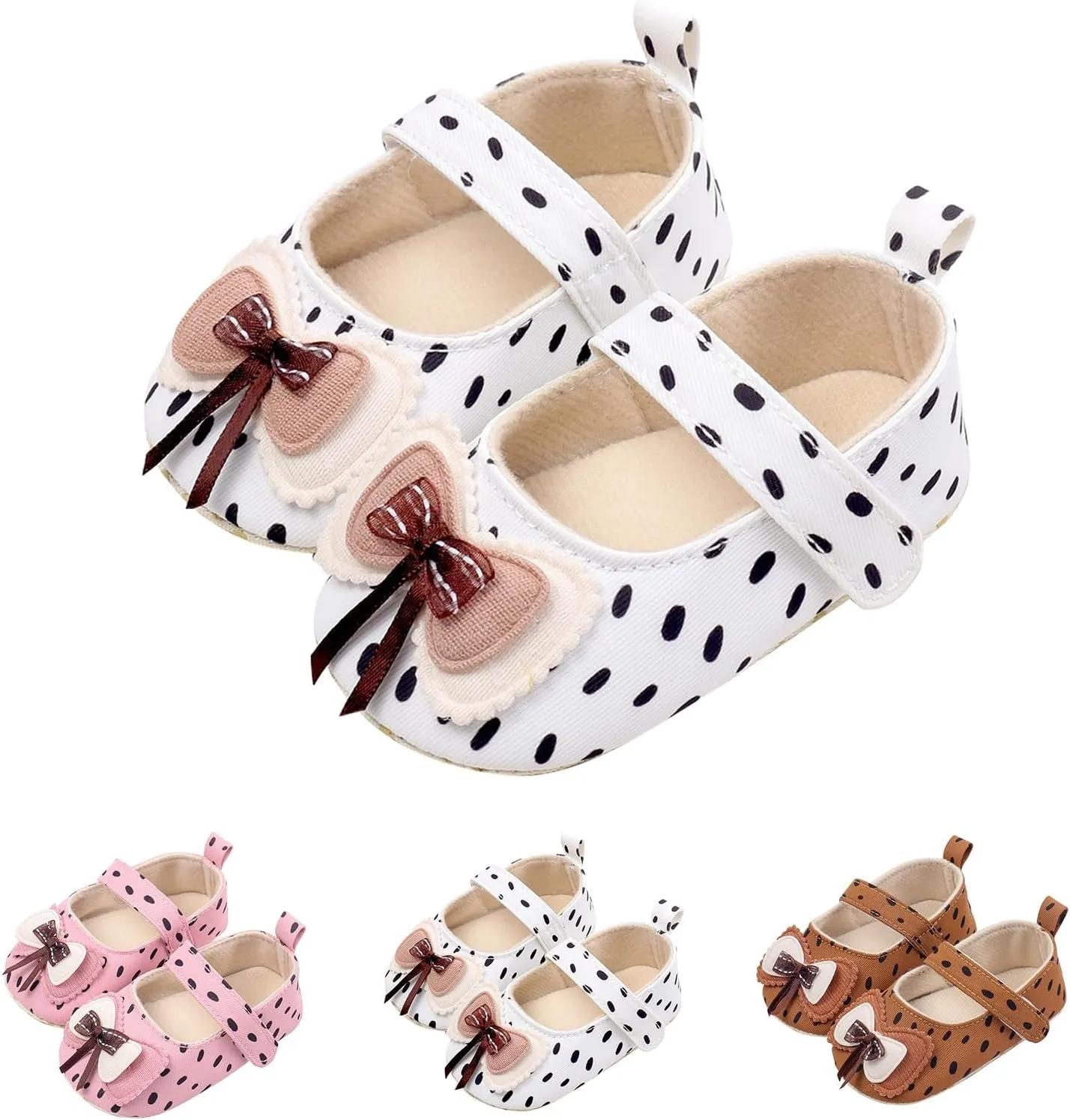 Baby Girls Socks Shoes Non Slip Close Toe Flats Cute Bowknot Adjusted Strap Walking Sandals Infant Toddlers Sandals