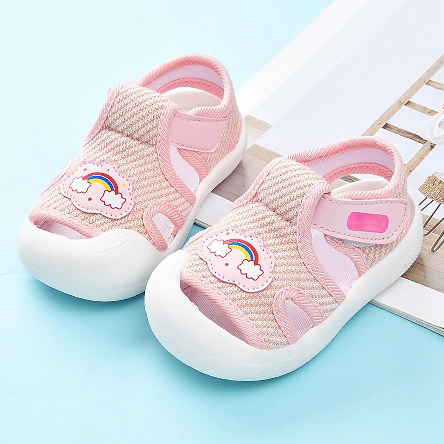 Baby Walking Shoes Boys Girls Anti Kick Breathable Lightweight Sports Sandals Kids Non Slip Soft Sole Quick Dry Slides