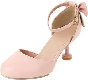 Big Girls High Heel Catwalk Model Shoes umps High School Prom Solid Ball Party Gown Sandals for (Pink, 3 Big Kids)