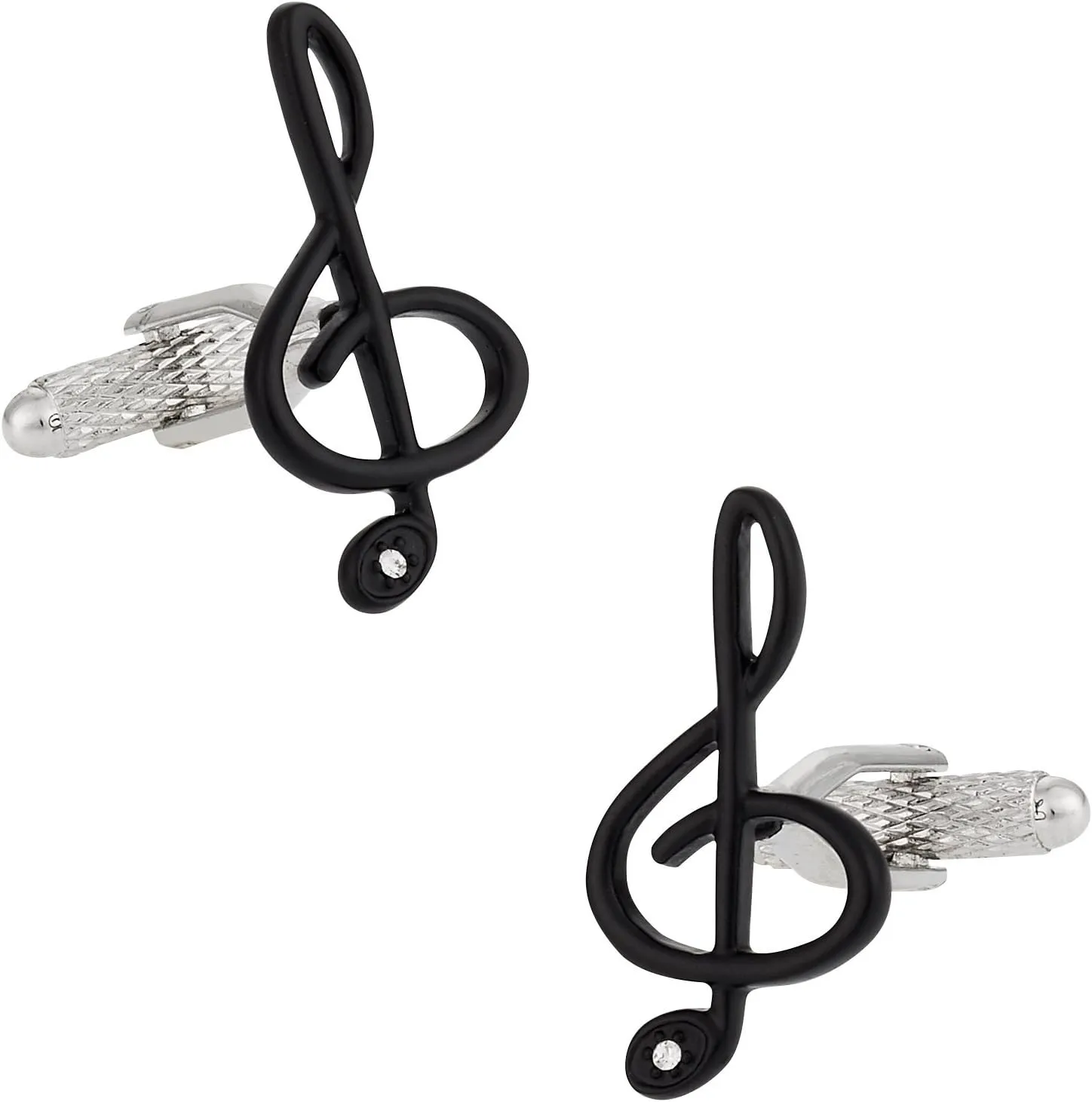 Black Treble Clef Music Cufflinks with Presentation Gift Box