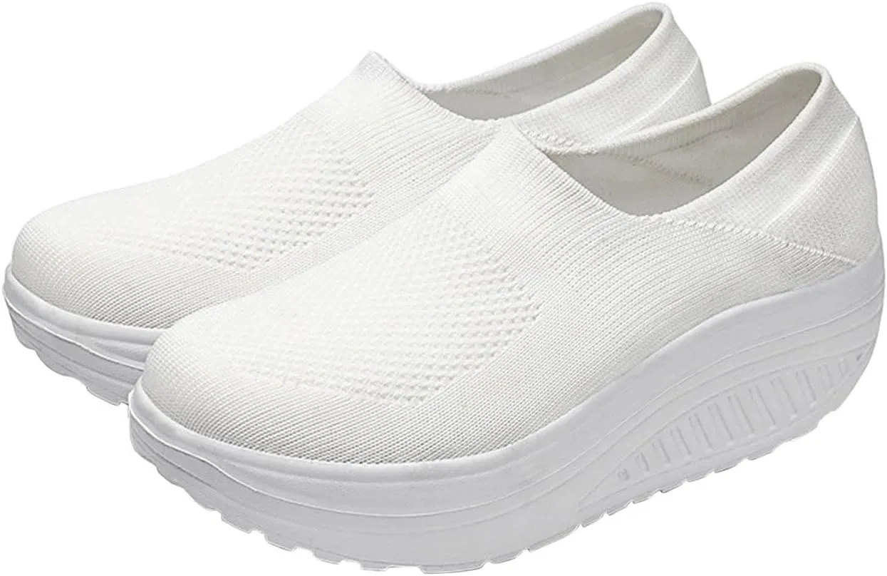 Black Walking Shoes Women Casual Mesh Breathable Sneakers Lightweight Sports Hiking Shoe Slip on Jogging Workout Sneaker Footwear