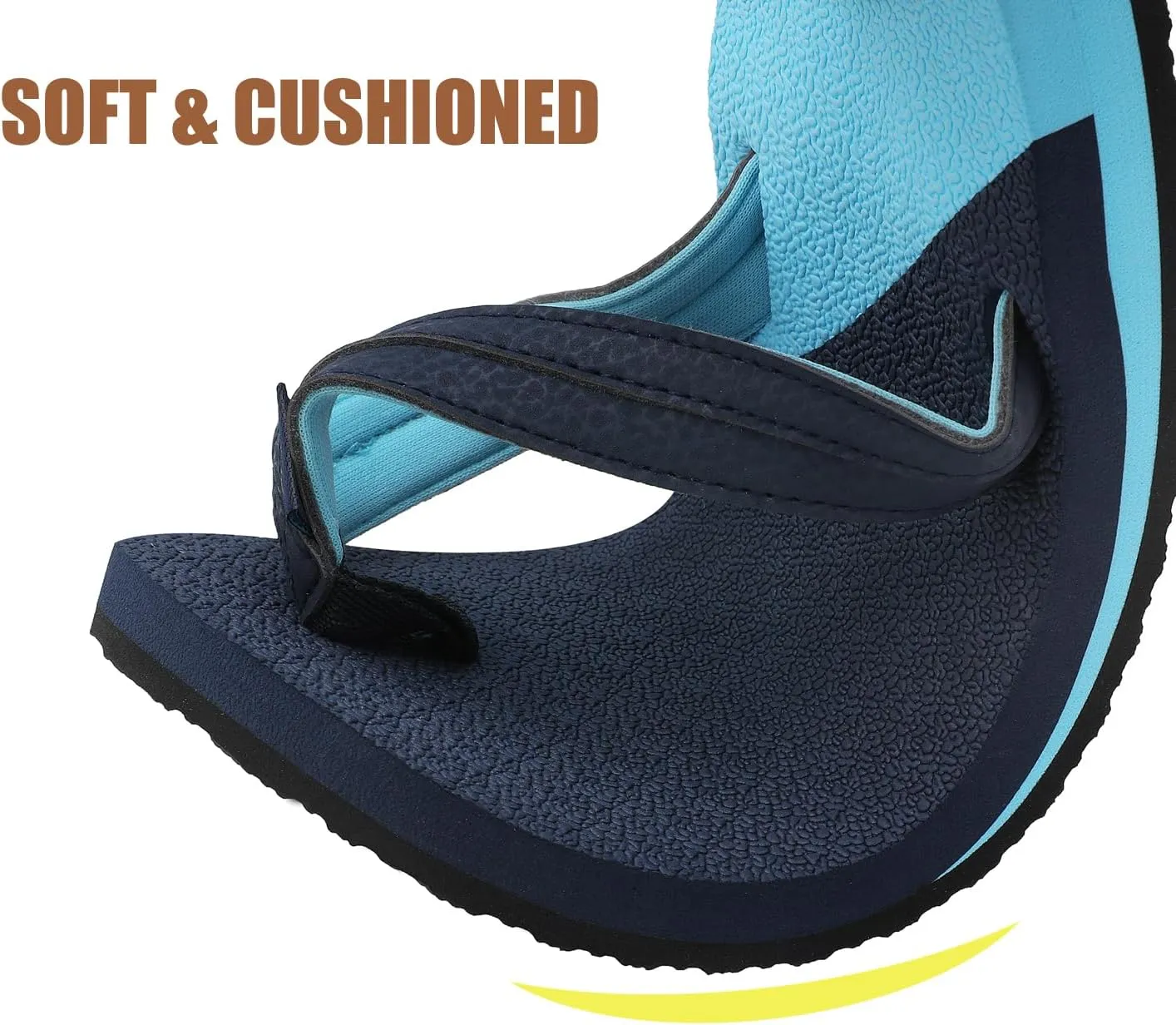 ChayChax Womens Two-Tone Flip Flops with Arch Support Comfort Beach Thong Sandals Indoor Outdoor