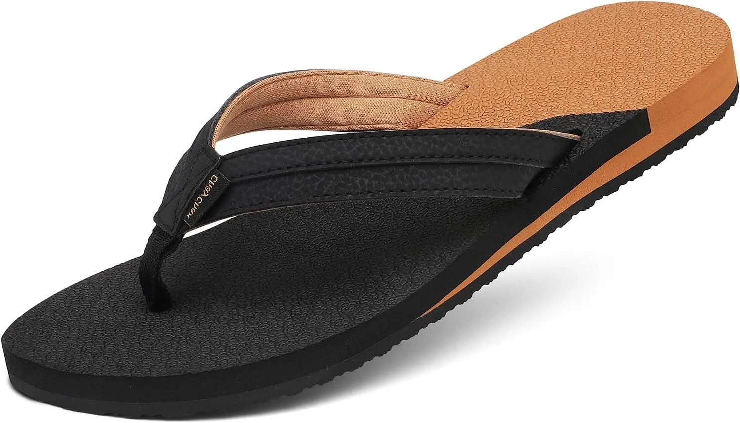ChayChax Womens Two-Tone Flip Flops with Arch Support Comfort Beach Thong Sandals Indoor Outdoor