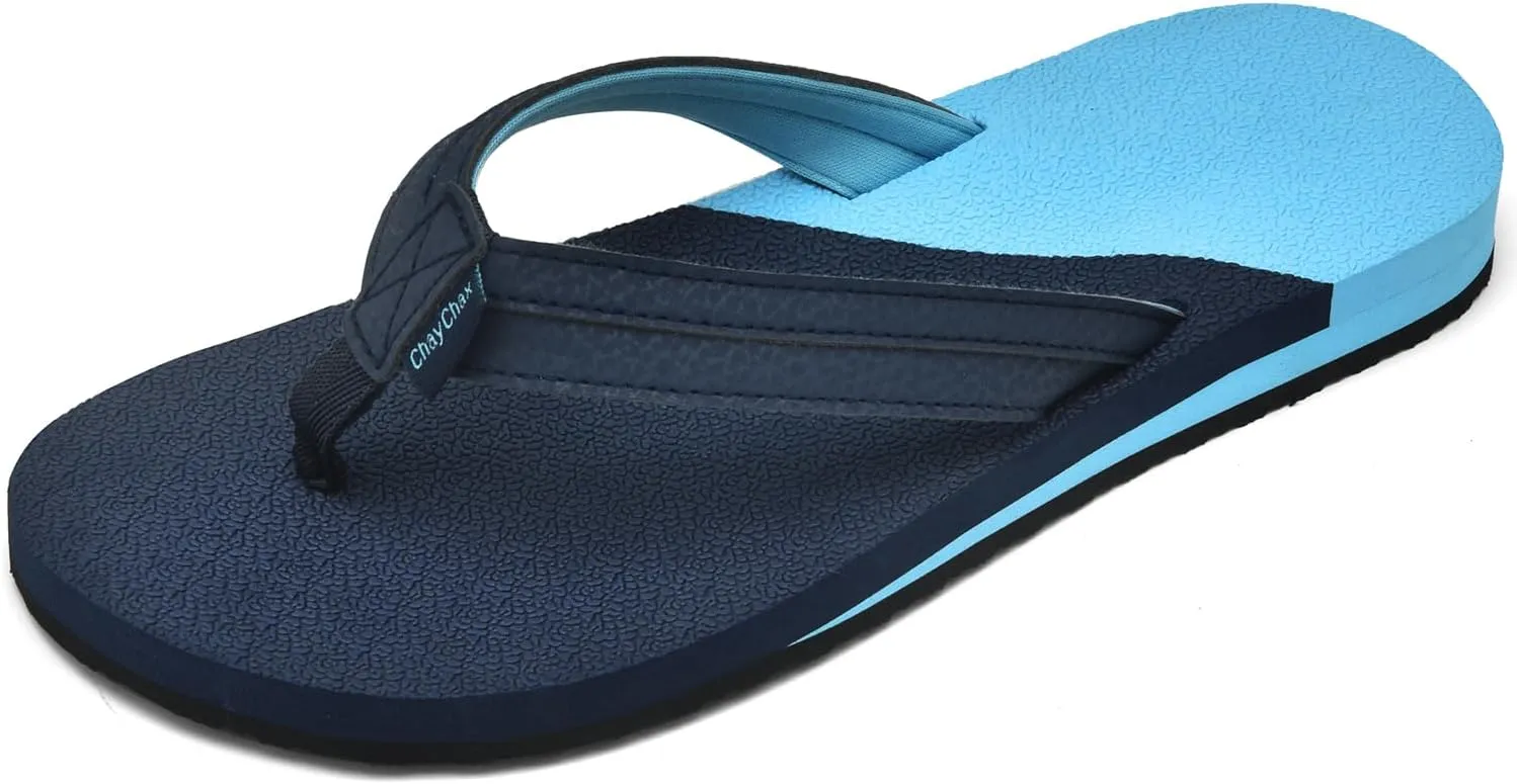 ChayChax Womens Two-Tone Flip Flops with Arch Support Comfort Beach Thong Sandals Indoor Outdoor