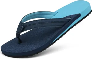 ChayChax Womens Two-Tone Flip Flops with Arch Support Comfort Beach Thong Sandals Indoor Outdoor