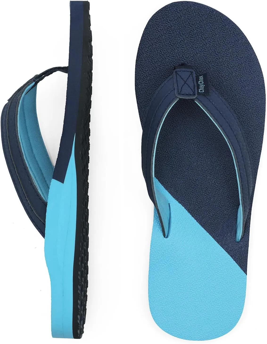 ChayChax Womens Two-Tone Flip Flops with Arch Support Comfort Beach Thong Sandals Indoor Outdoor