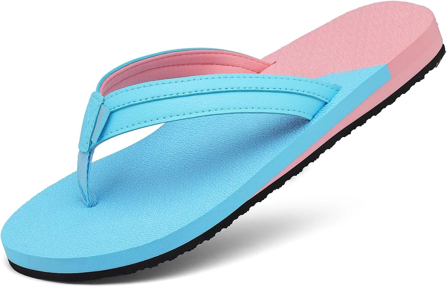 ChayChax Womens Two-Tone Flip Flops with Arch Support Comfort Beach Thong Sandals Indoor Outdoor