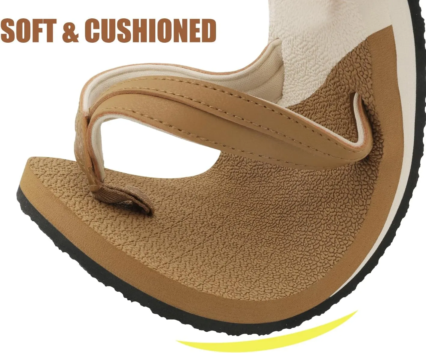 ChayChax Womens Two-Tone Flip Flops with Arch Support Comfort Beach Thong Sandals Indoor Outdoor