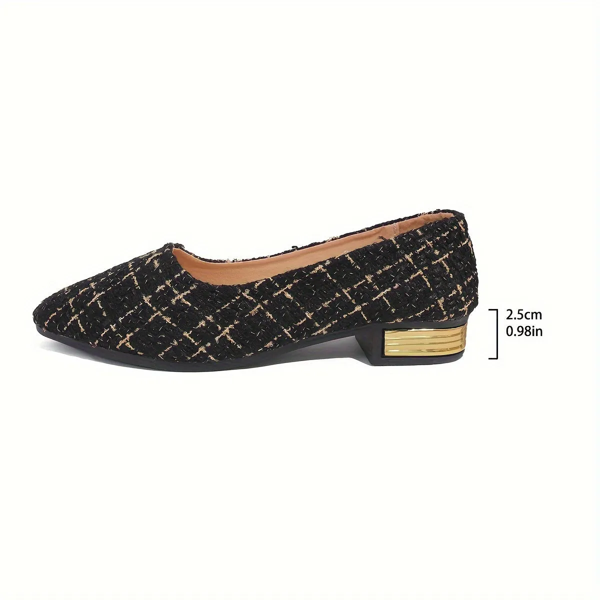 Chic Plaid Tweed Flats with UltraSoft Sole