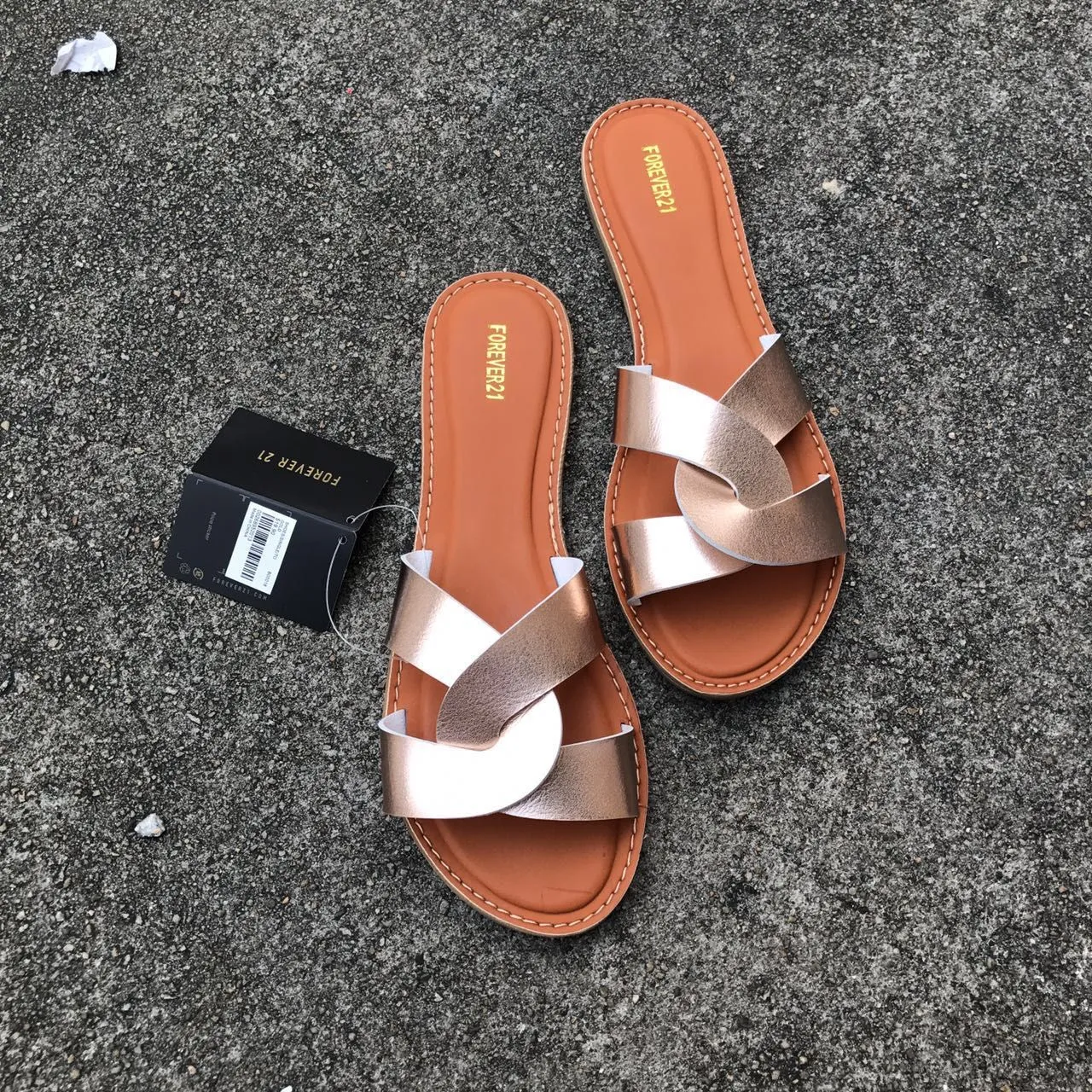 Chicvane Summer Slides Shoes Leather Criss Cross  Sandals