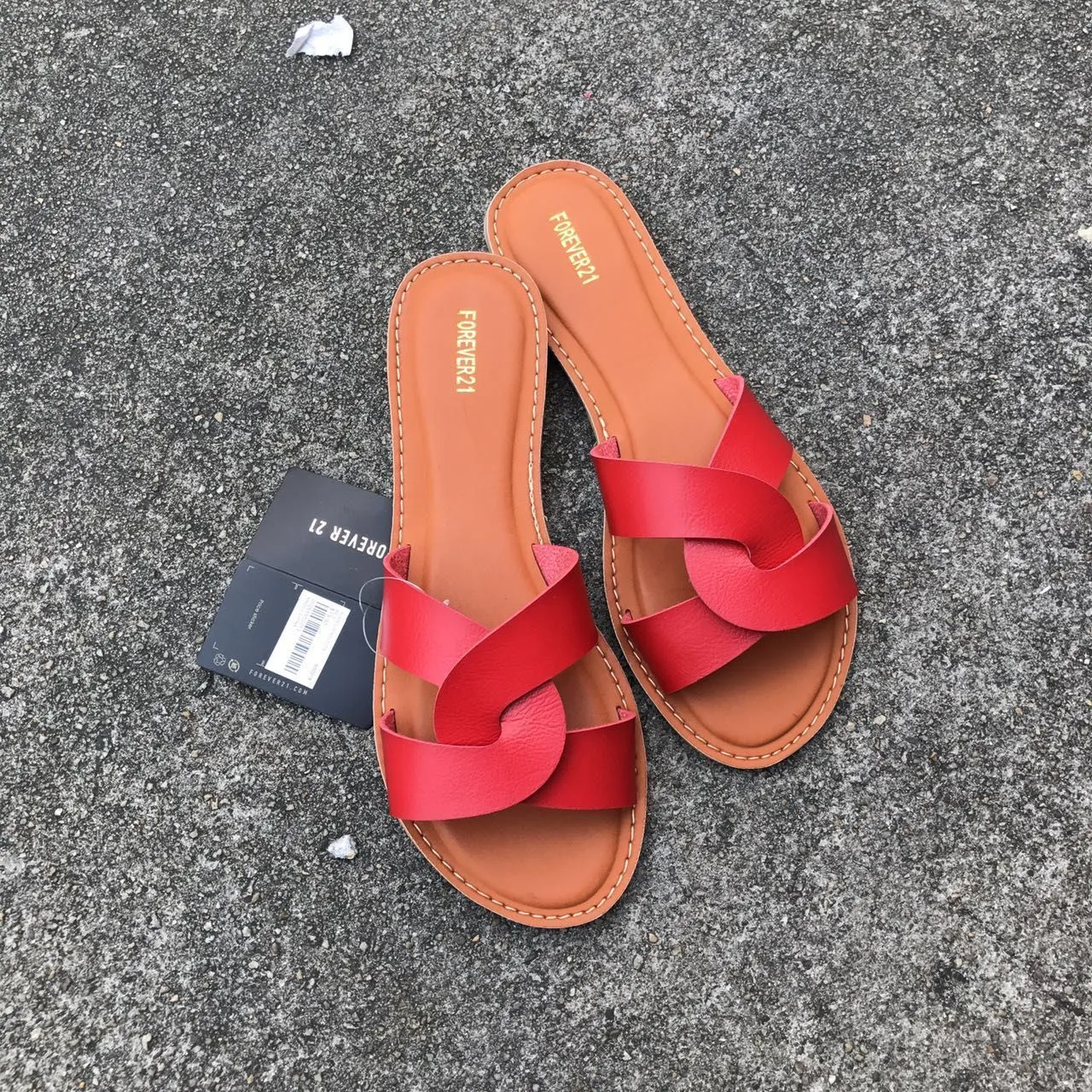 Chicvane Summer Slides Shoes Leather Criss Cross  Sandals