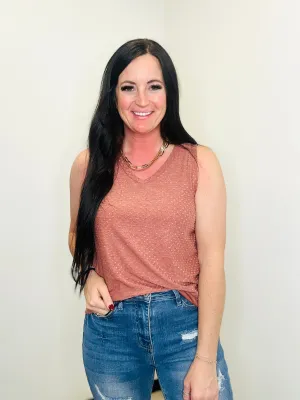 Claire Dotted Knit Tank Blush