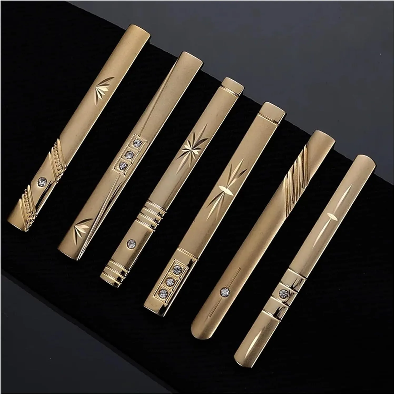 Crystal Inlaid Men's Tie Clip Women's Wedding Parties Jewelry Accessories Casual Business Attire Collar Clips(E)