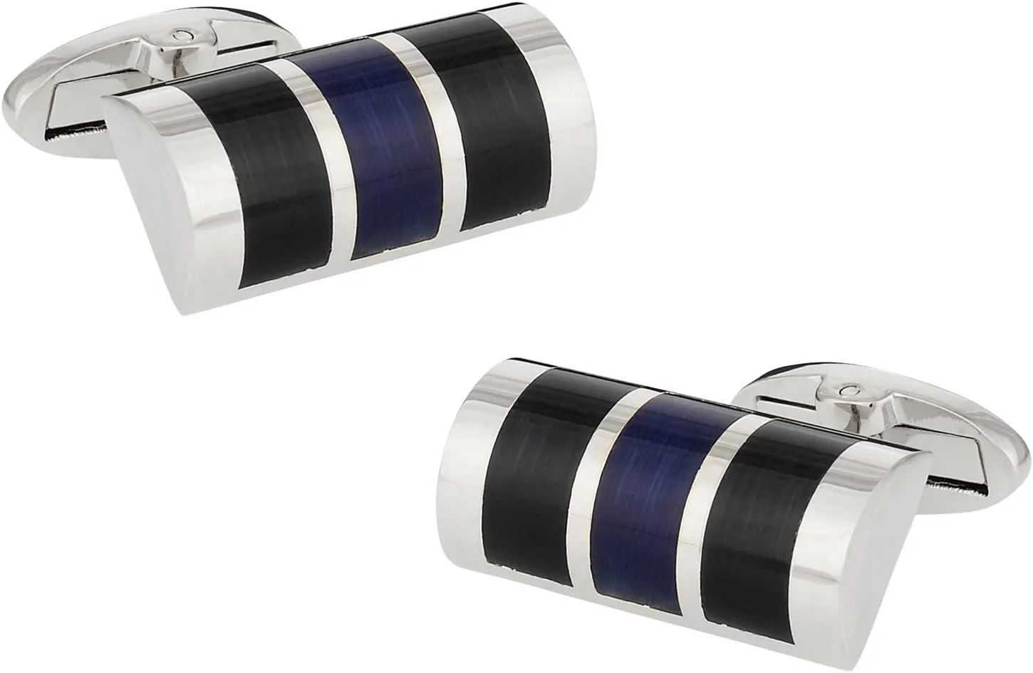 Cuff-Daddy Black Blue Glass Cufflinks with Presentation Box