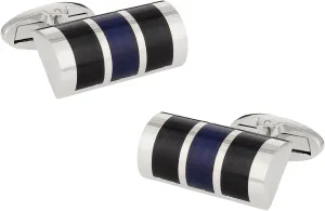 Cuff-Daddy Black Blue Glass Cufflinks with Presentation Box