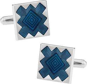 Cuff-Daddy Blue Starburst Cufflinks with Presentation Box