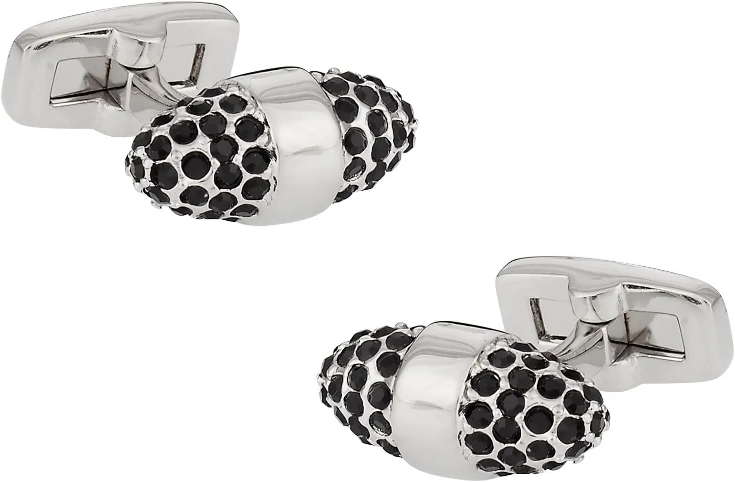 Cuff-Daddy Crystal Cone Cufflinks in Black with Presentation Box