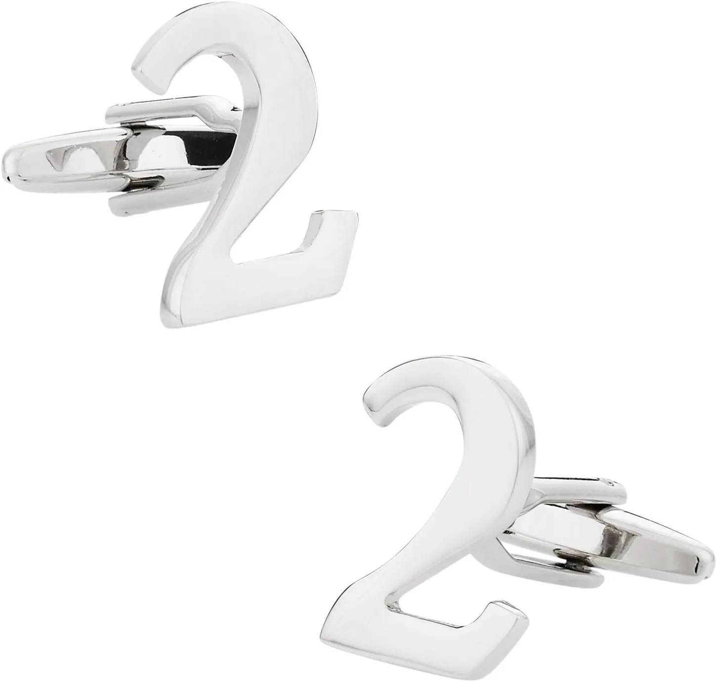 Cuff-Daddy Number 2 Cufflinks with Travel Presentation Gift Box Birthday Numeral Numero Digits
