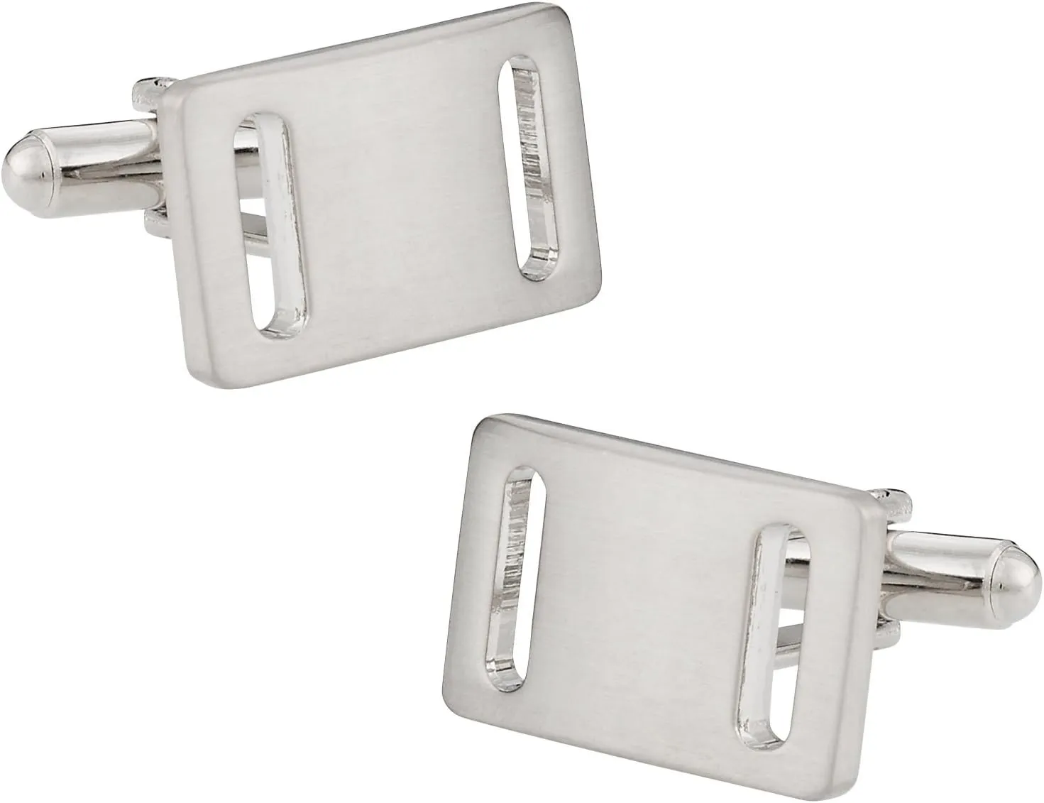Cuff-Daddy Rectangular Buckle Style Silver Cufflinks with Presentation Box
