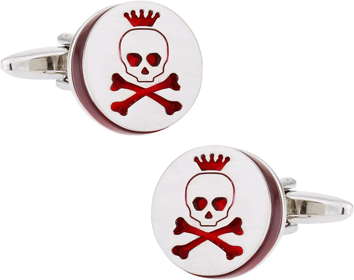 Cuff-Daddy Red Skull & Crossbones Cufflinks with Presentation Box