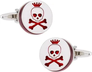 Cuff-Daddy Red Skull & Crossbones Cufflinks with Presentation Box