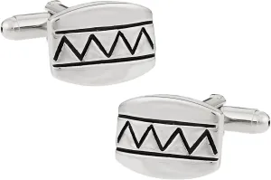 Cuff-Daddy Southwestern Black Enamel Cufflinks with Presentation Box
