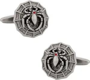 Cuff-Daddy Spider on Web Cufflinks with Presentation Box