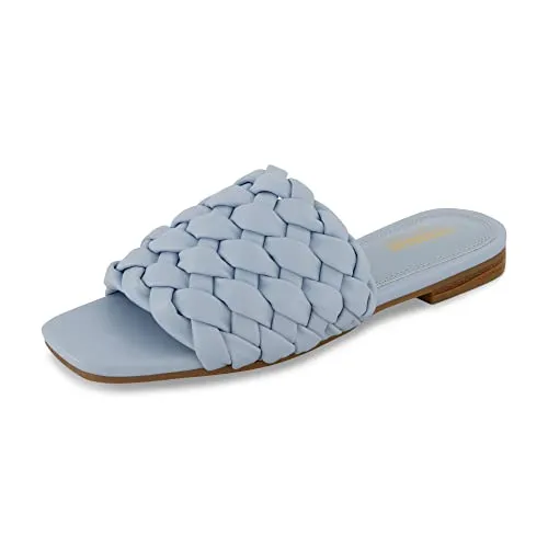 CUSHIONAIRE Women's Aramis woven slide sandal ?? Foam