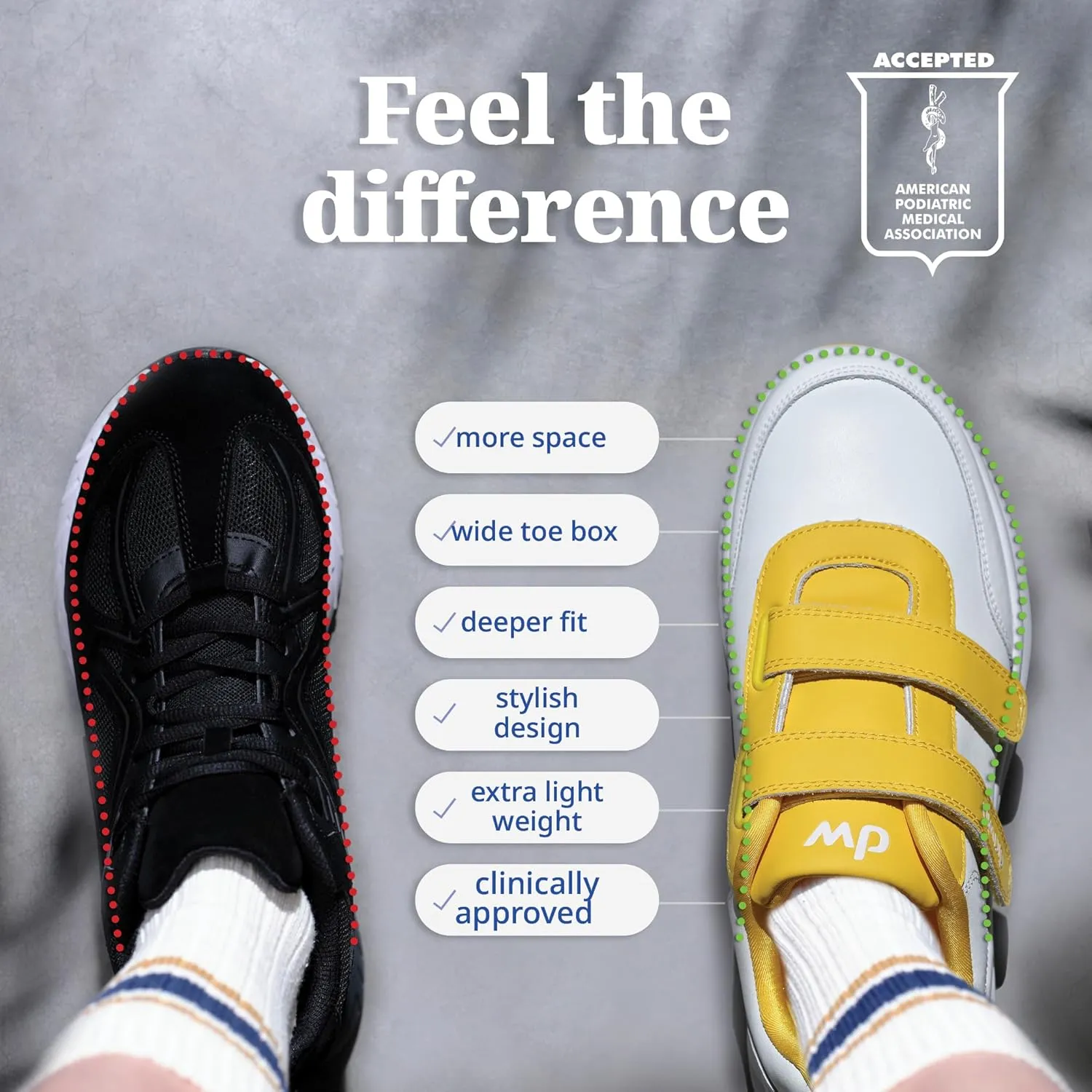 diawin Wide Shoes for Men & Women  Extra Depth Walking Shoes with Wide Toe Box for Swollen Feet, Hallux, Arthritis, and Diabetic Needs  Durable Genuine Leather for Comfort