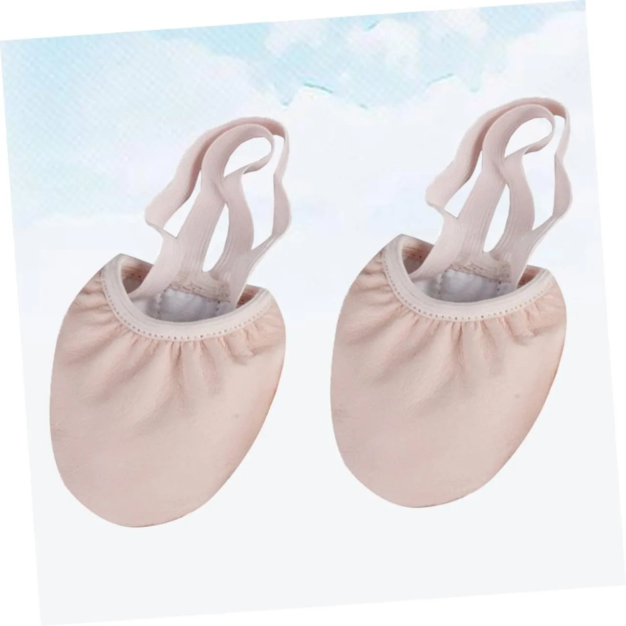 Elastic Band Dance Shoes for Adults Ballet Half Shoes with Toe Protection Durable and Comfortable for