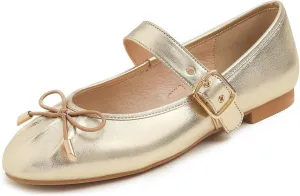 FEVERSOLE Women's Mary Jane Fashion Square Toe Easy Buckle Slip On Flats